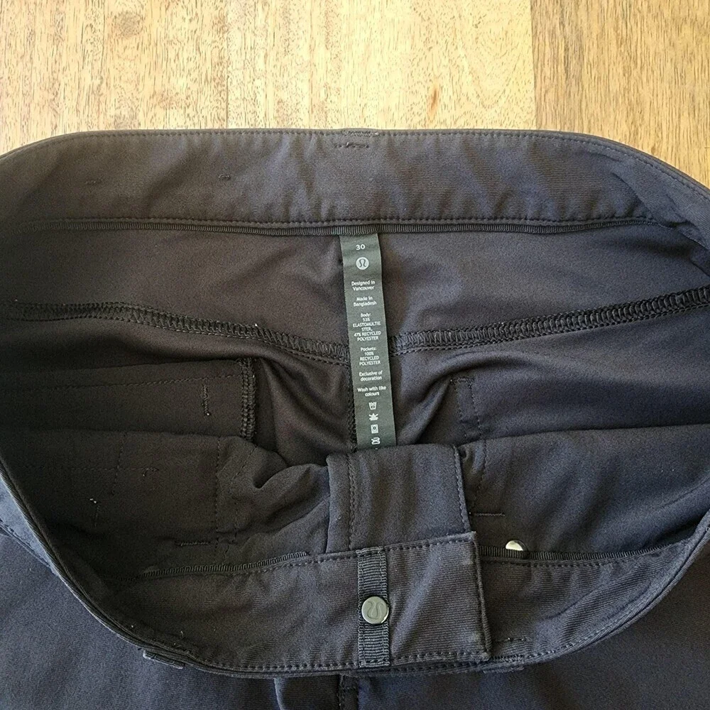 Lululemon Pants Mens 30 Black Chino ABC 5 Pocket Technical Stretch Casual Travel